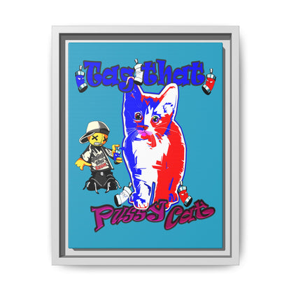 tag that - framed canvas art (turquoise)