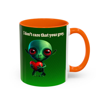 I don't care that your grey - Accent Mug (logo green)