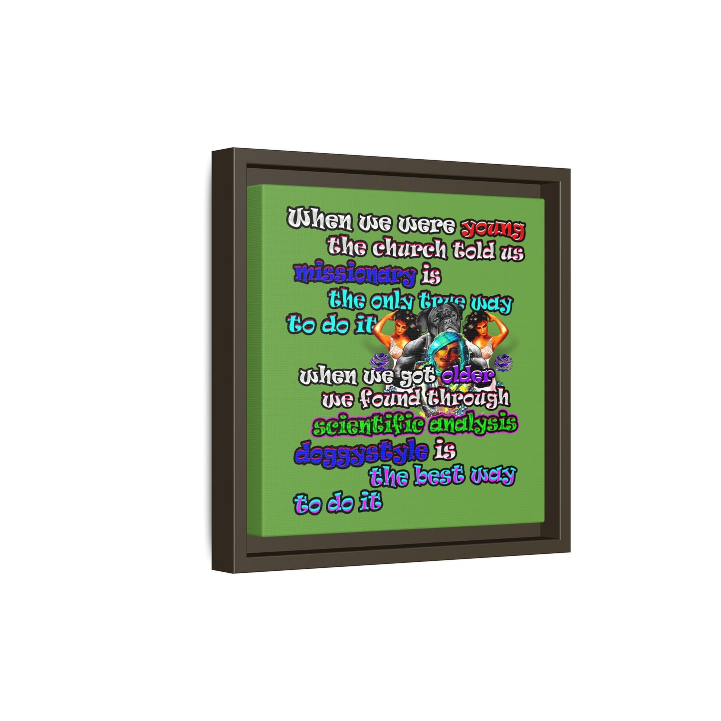 doggystyle - framed canvas art (green)