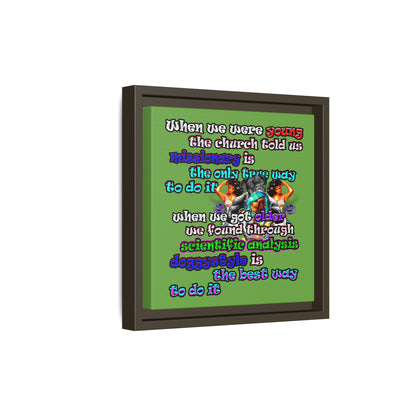 doggystyle - framed canvas art (green)