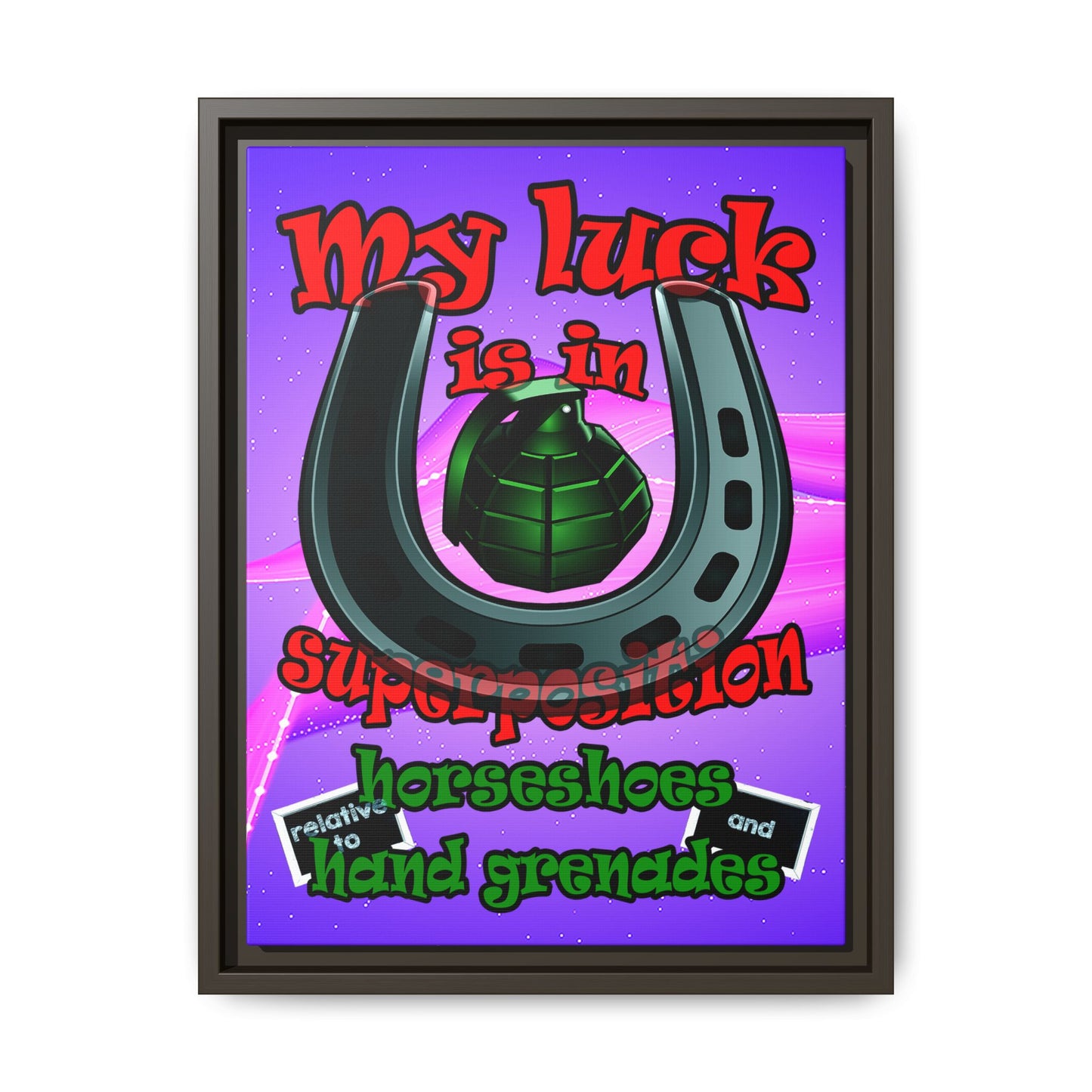 my luck - framed canvas art (purple-pink wave)