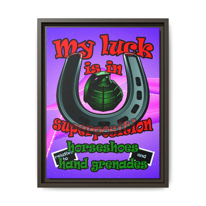 my luck - framed canvas art (purple-pink wave)