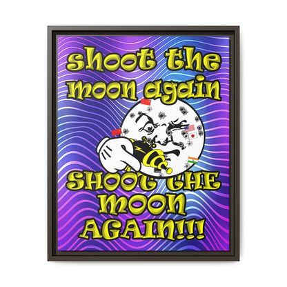 shoot the moon again - framed canvas art (purple wave)
