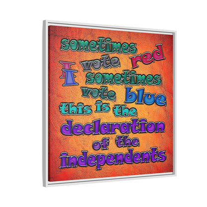 declaration of the independents - framed canvas art (burnt orange)