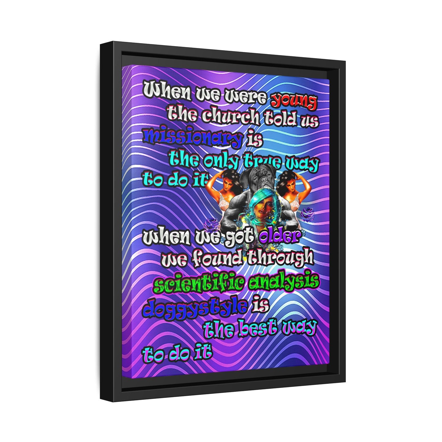 doggystyle - framed canvas art (purple wave)