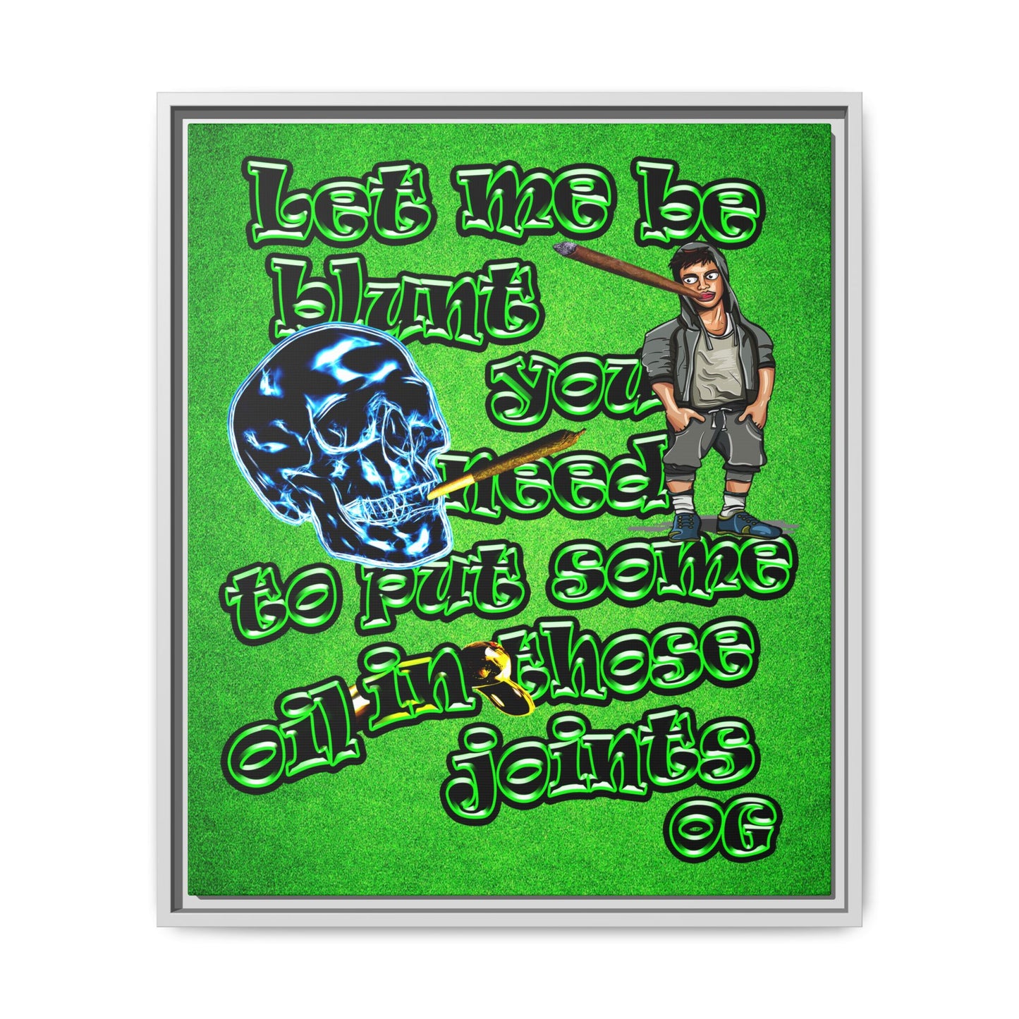 og - framed canvas art (green turf)