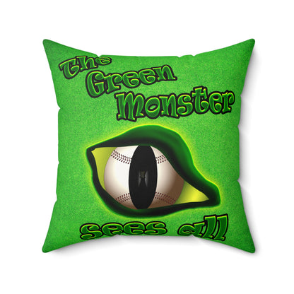 green monster - Faux Suede Square Pillow - (green turf)