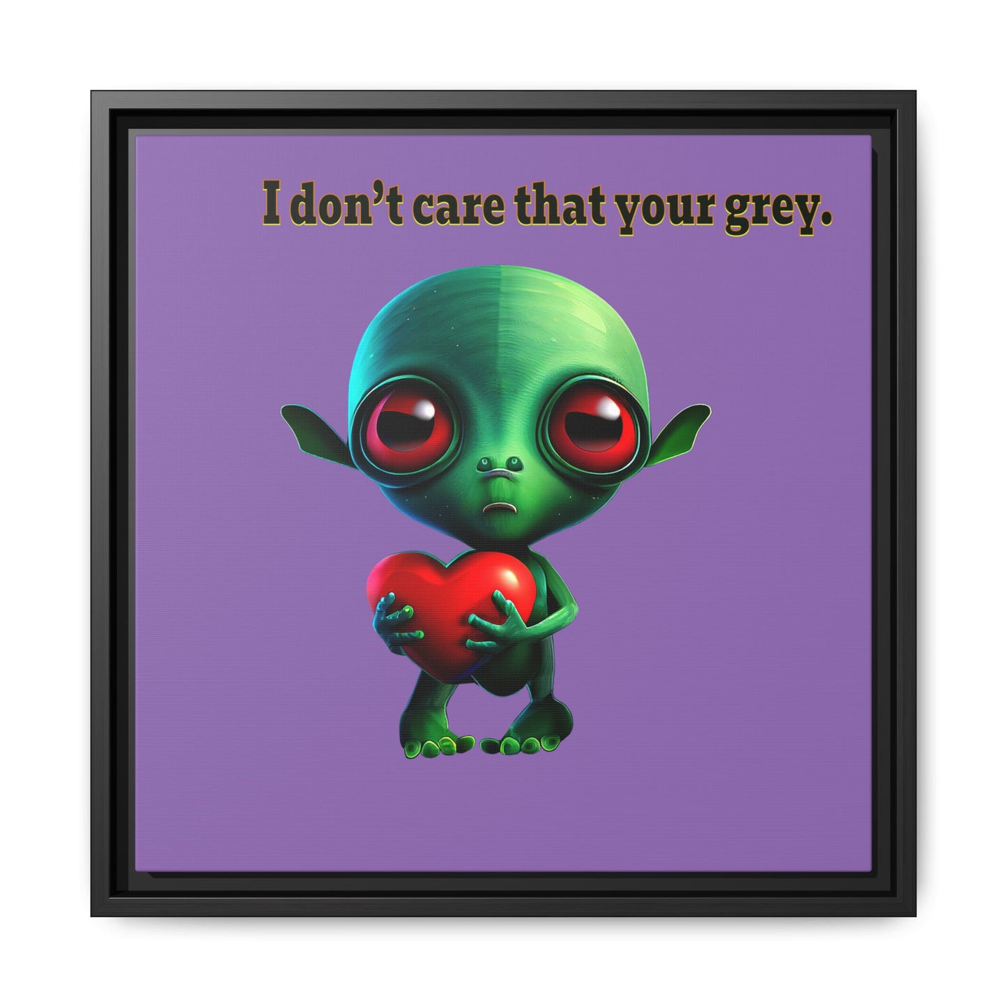I don't care that your grey - framed canvas art (light purple)