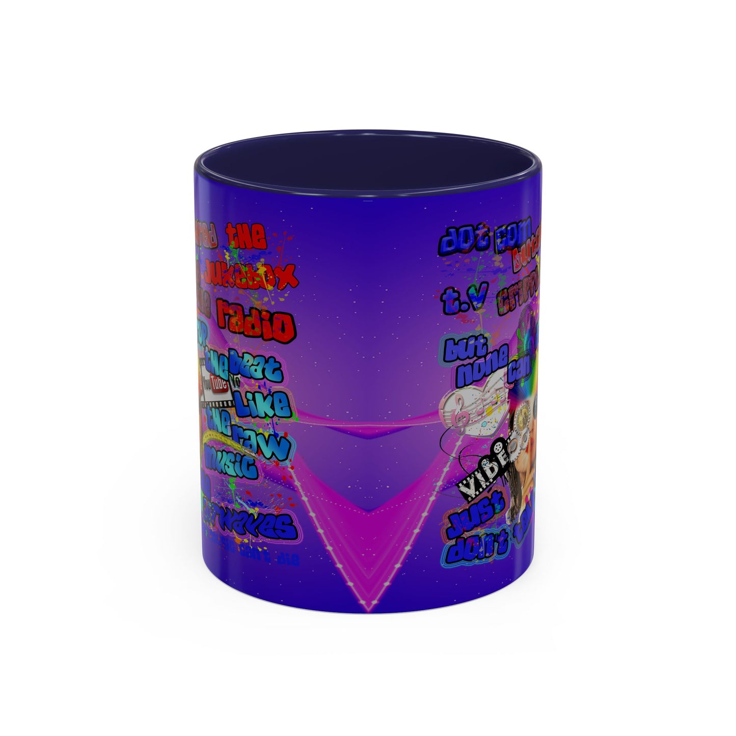 drop the beat - Accent Mug (purple-pink wave)