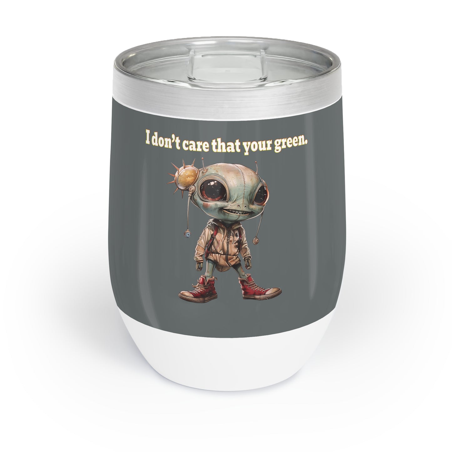 I don't care that your grey - Chill Wine Tumbler (dark grey)