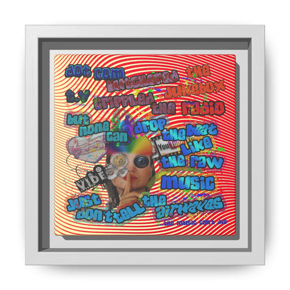 drop the beat - framed canvas art (yellow-orange wave)