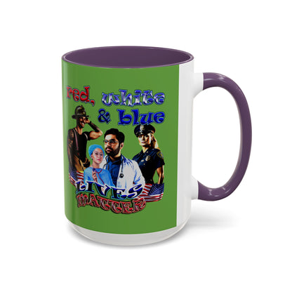 rw&b lives matter - Accent Mug (green)