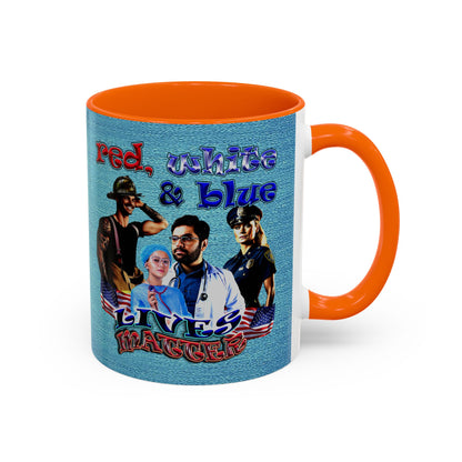 rw&b lives matter - Accent Mug (faded blue)