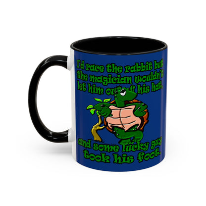 turtle race - Accent Mug (dark blue)