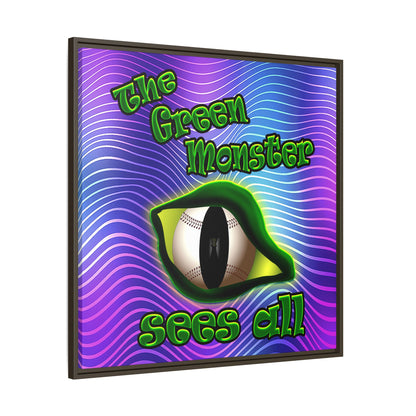 green monster - framed canvas art (purple wave)