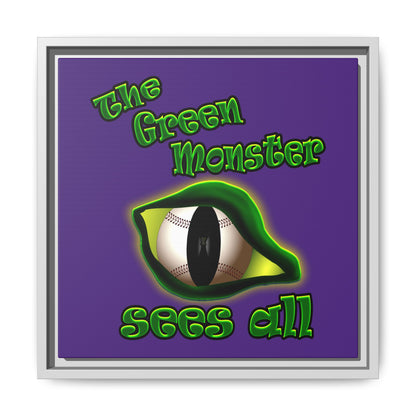 green monster - framed canvas art (purple)