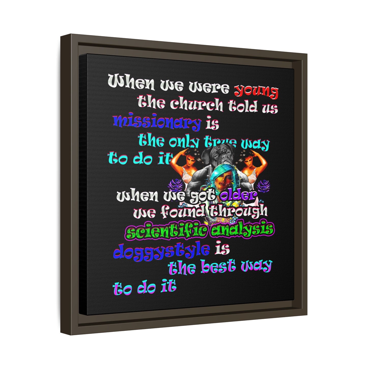 doggystyle - framed canvas art (black)