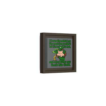 turtle race - framed canvas art (dark grey)