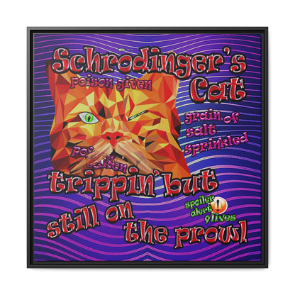 schrodinger's cat - framed canvas art (purple wave)