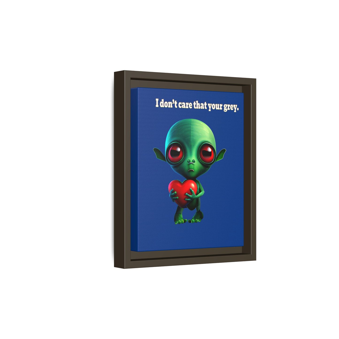 I don't care that your grey - framed canvas art (dark blue)