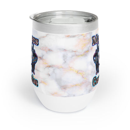 em cee squared - Chill Wine Tumbler (white marble)