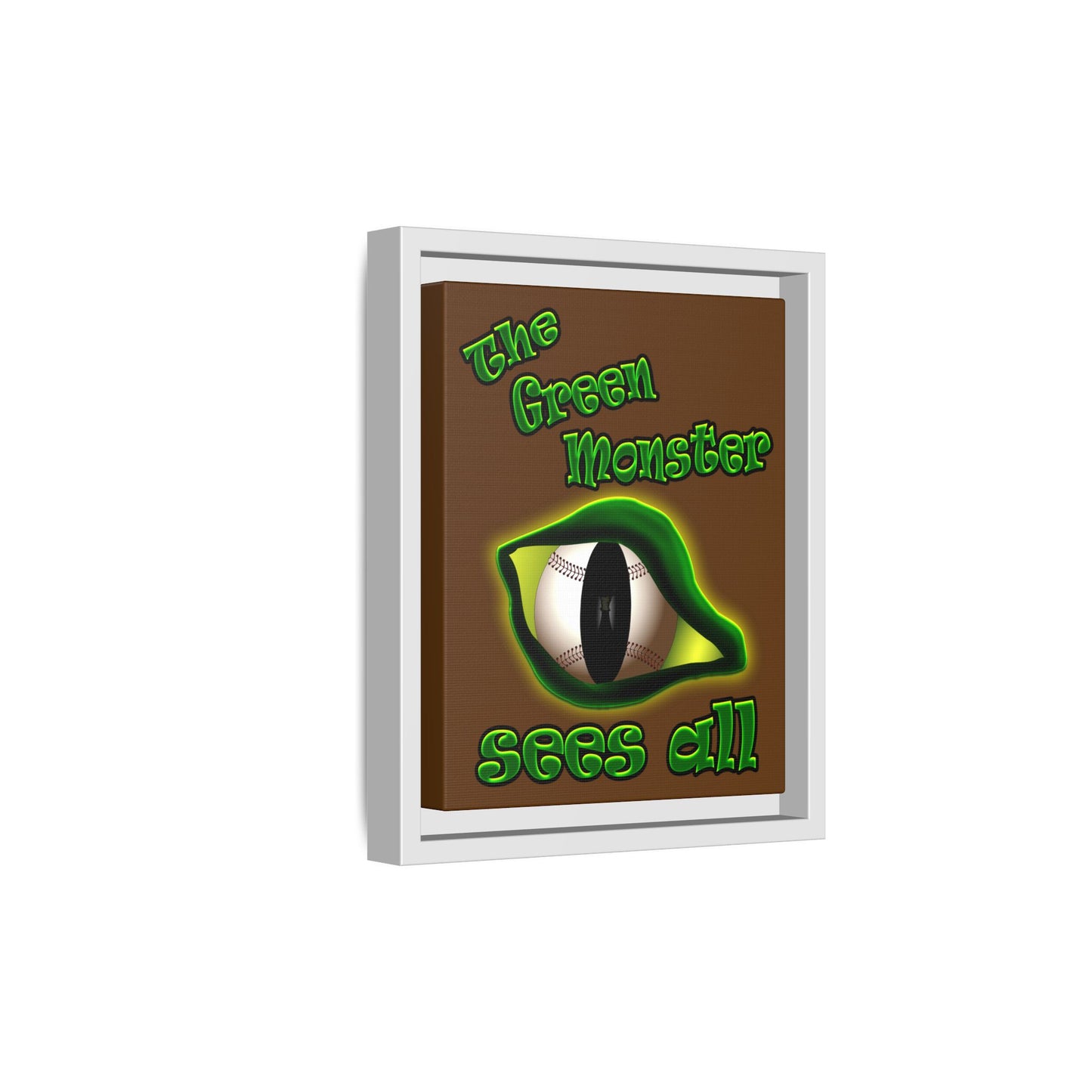 green monster - framed canvas art (brown)