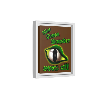green monster - framed canvas art (brown)