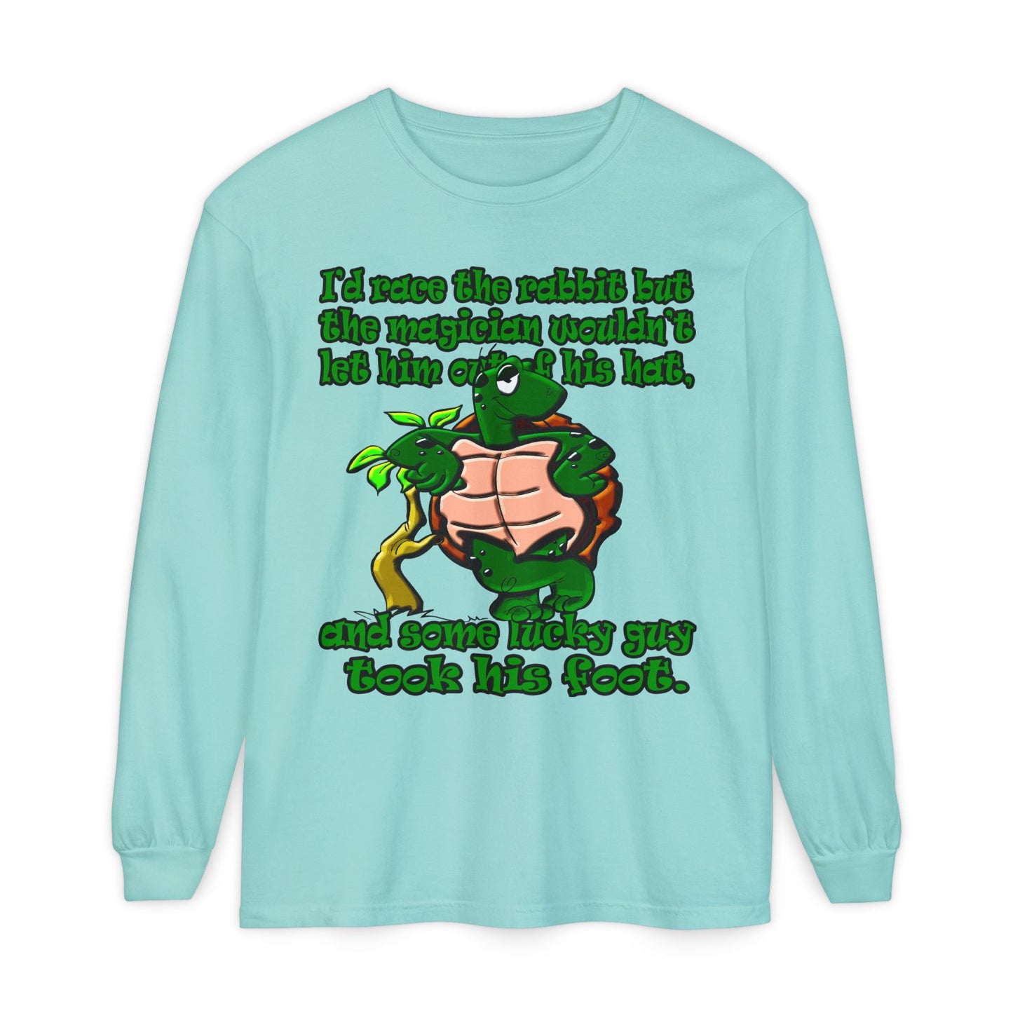 turtle race - Unisex Garment-dyed Long Sleeve T-Shirt