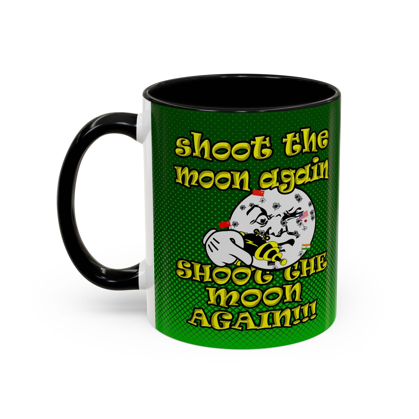shoot the moon again - Accent Mug (logo green)