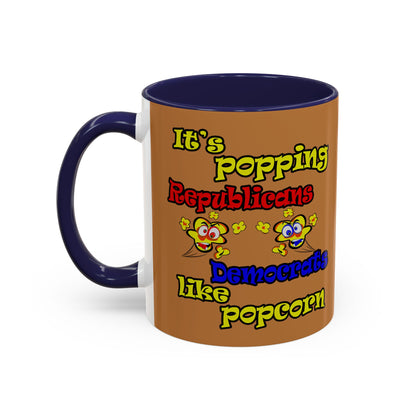 popping like popcorn - Accent Mug (light brown)