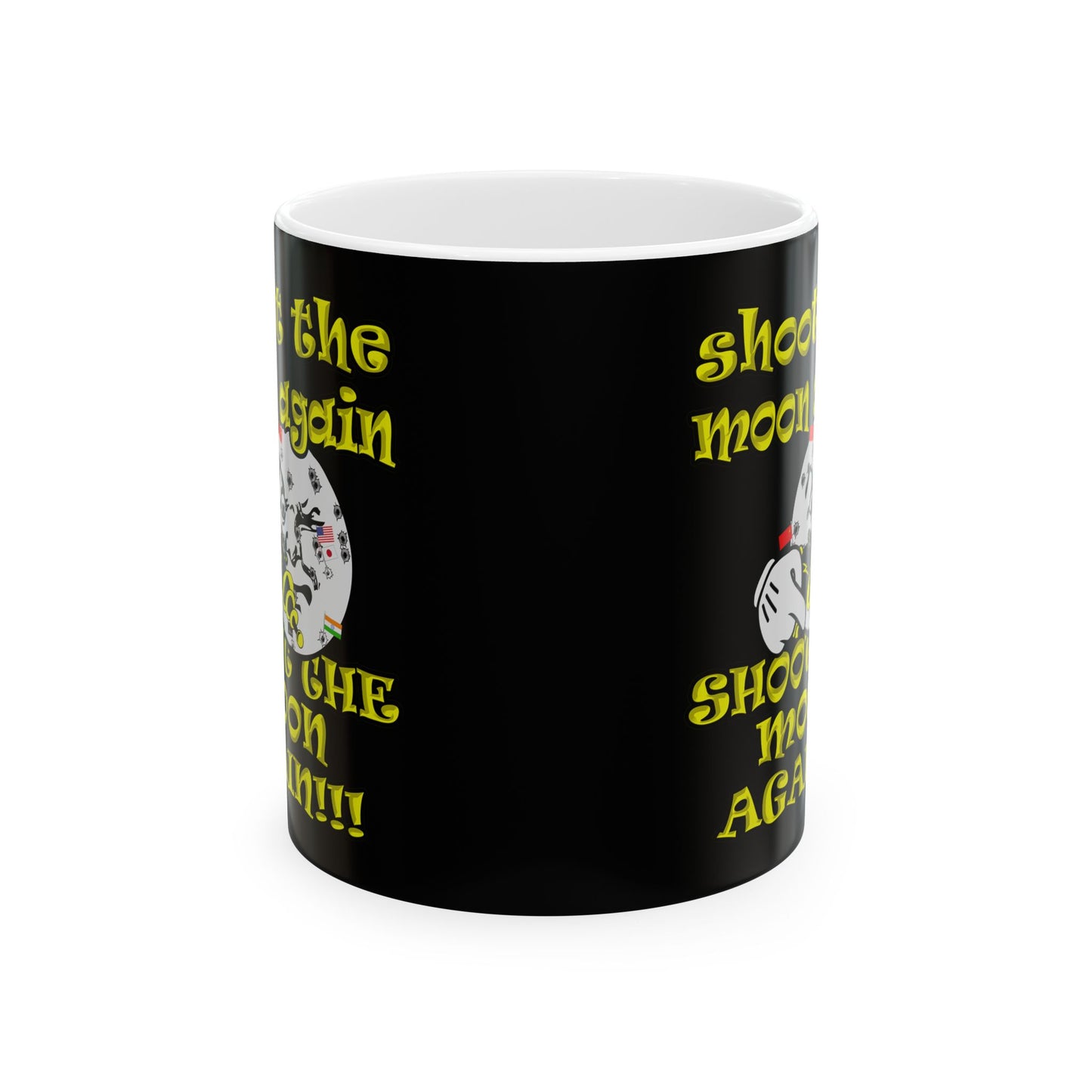 shoot the moon again - White Mug (black)