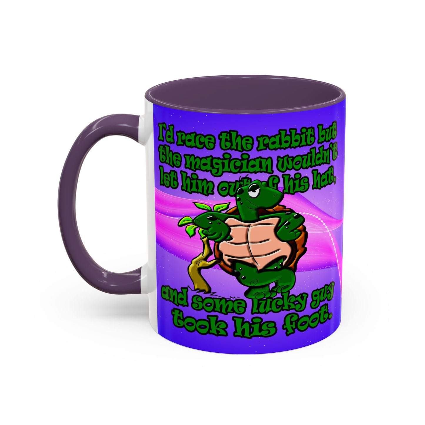 turtle race - Accent Mug (purple-pink wave)