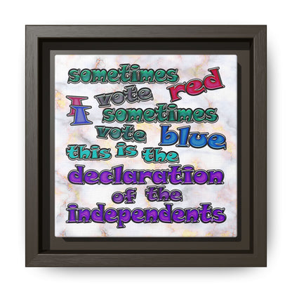 declaration of the independents - framed canvas art (white marble)