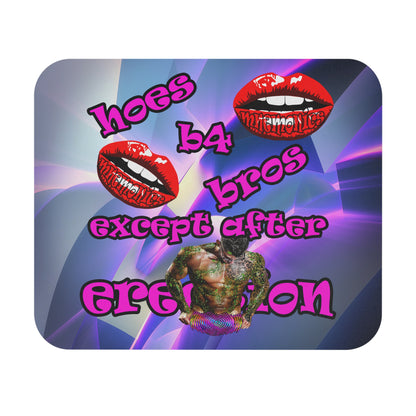 hoes b4 bros - Mouse Pad (Rectangle) (grey-pink wave)
