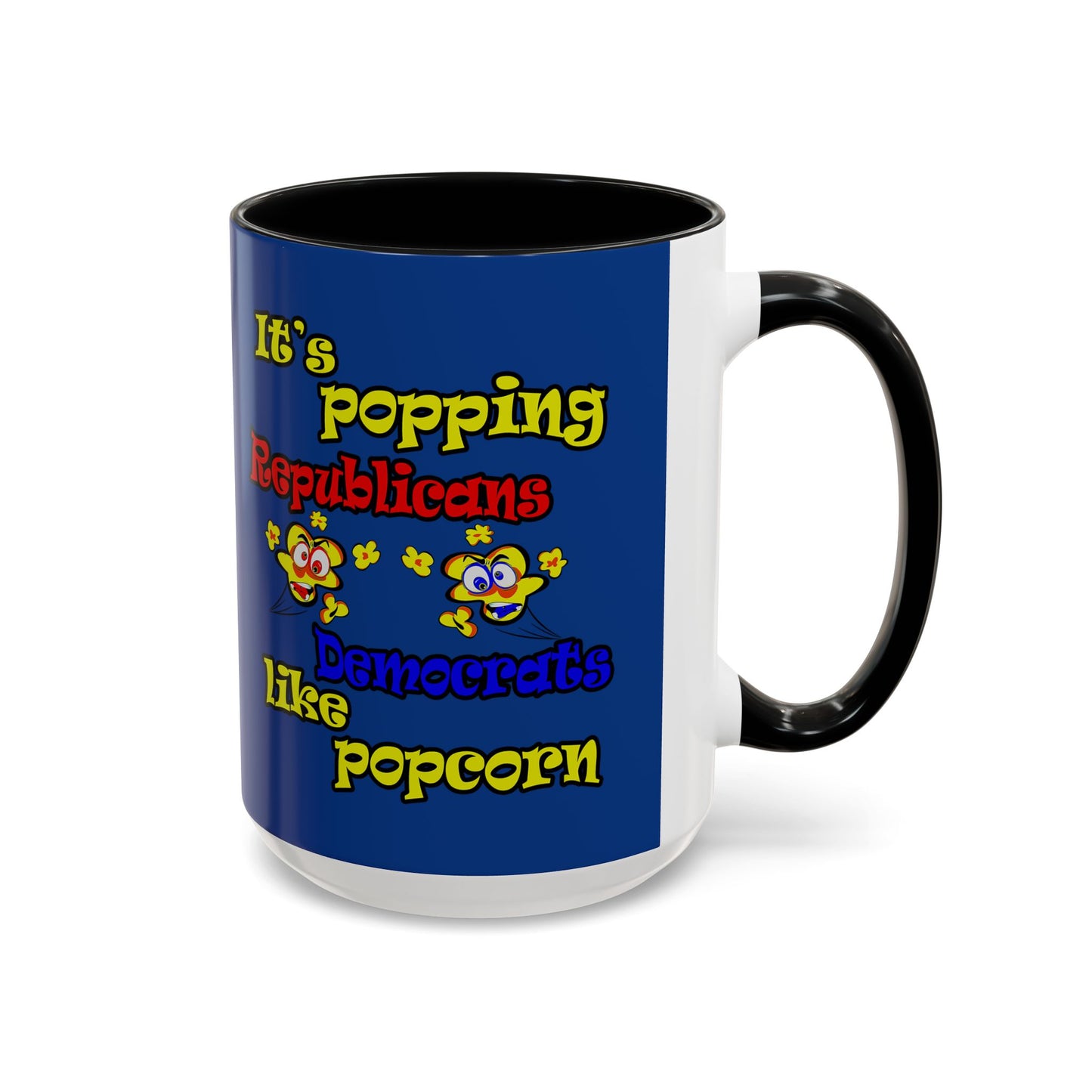 popping like popcorn - Accent Mug (dark blue)