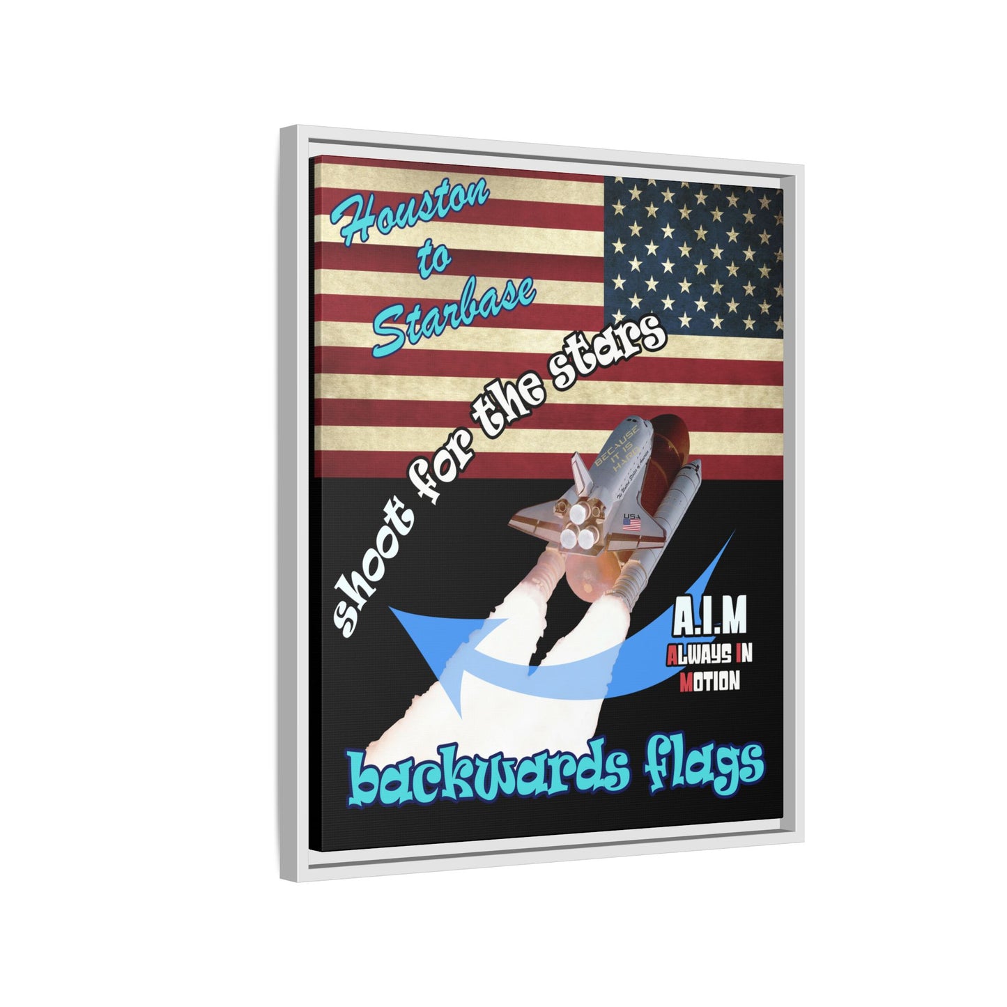 shoot for the stars - framed canvas art (black)