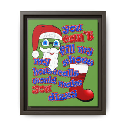 santa's shoes - framed canvas art (green)