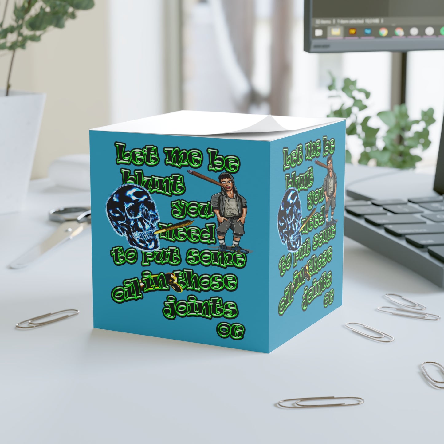 og - note cube (turquoise)