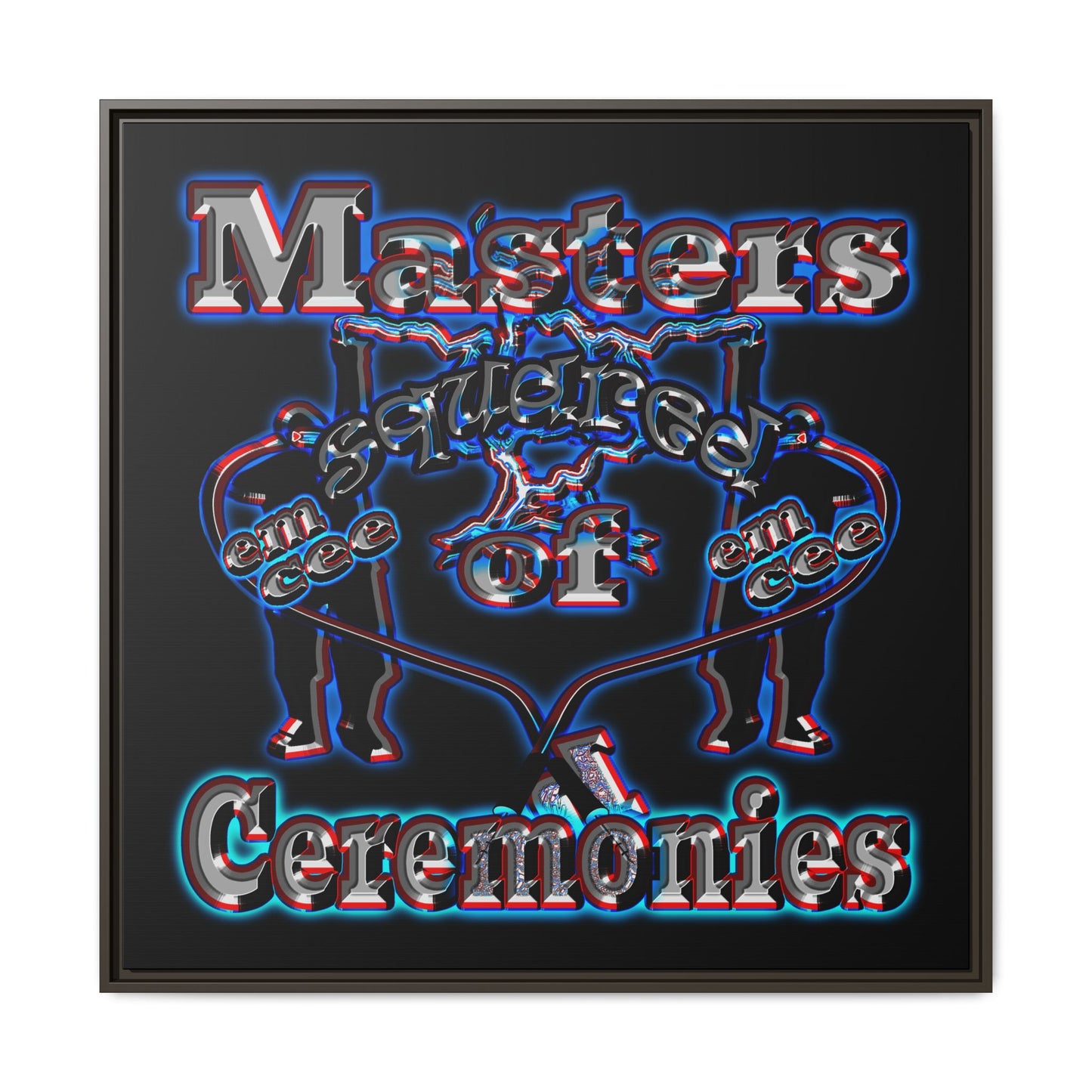 em cee squared - framed canvas art (black)