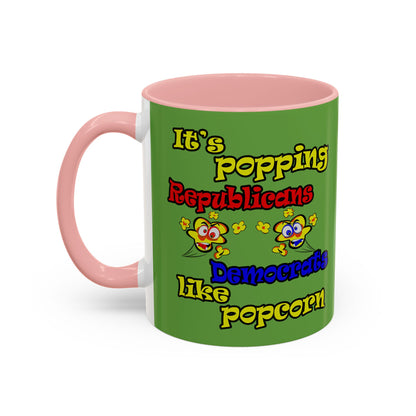 popping like popcorn - Accent Mug (green)