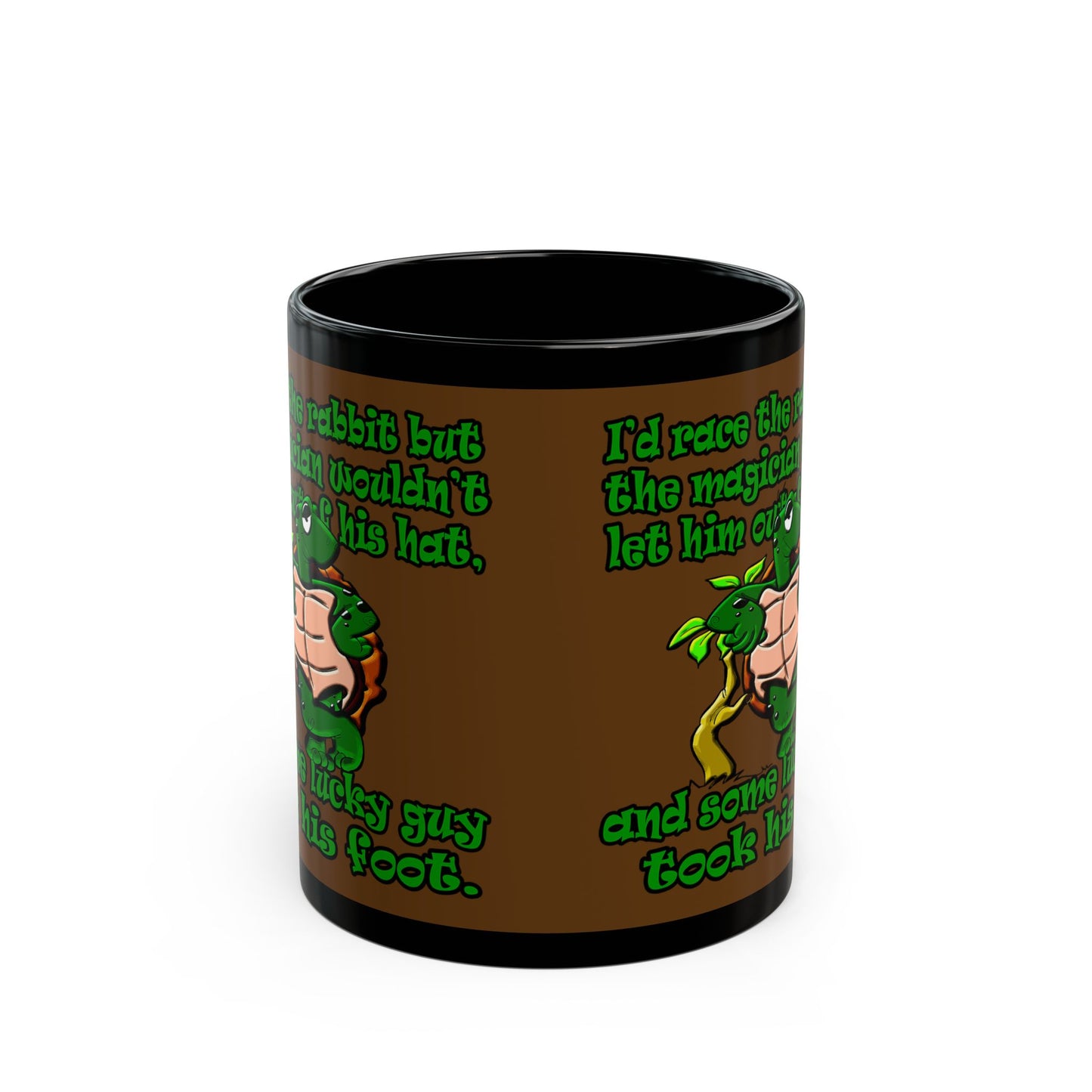 turtle race - Black Mug (brown)