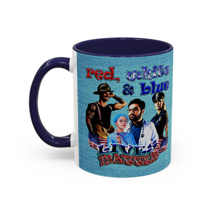 rw&b lives matter - Accent Mug (faded blue)
