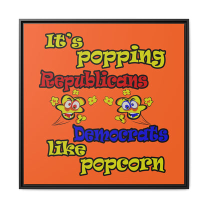 popping like popcorn - framed canvas art (orange)