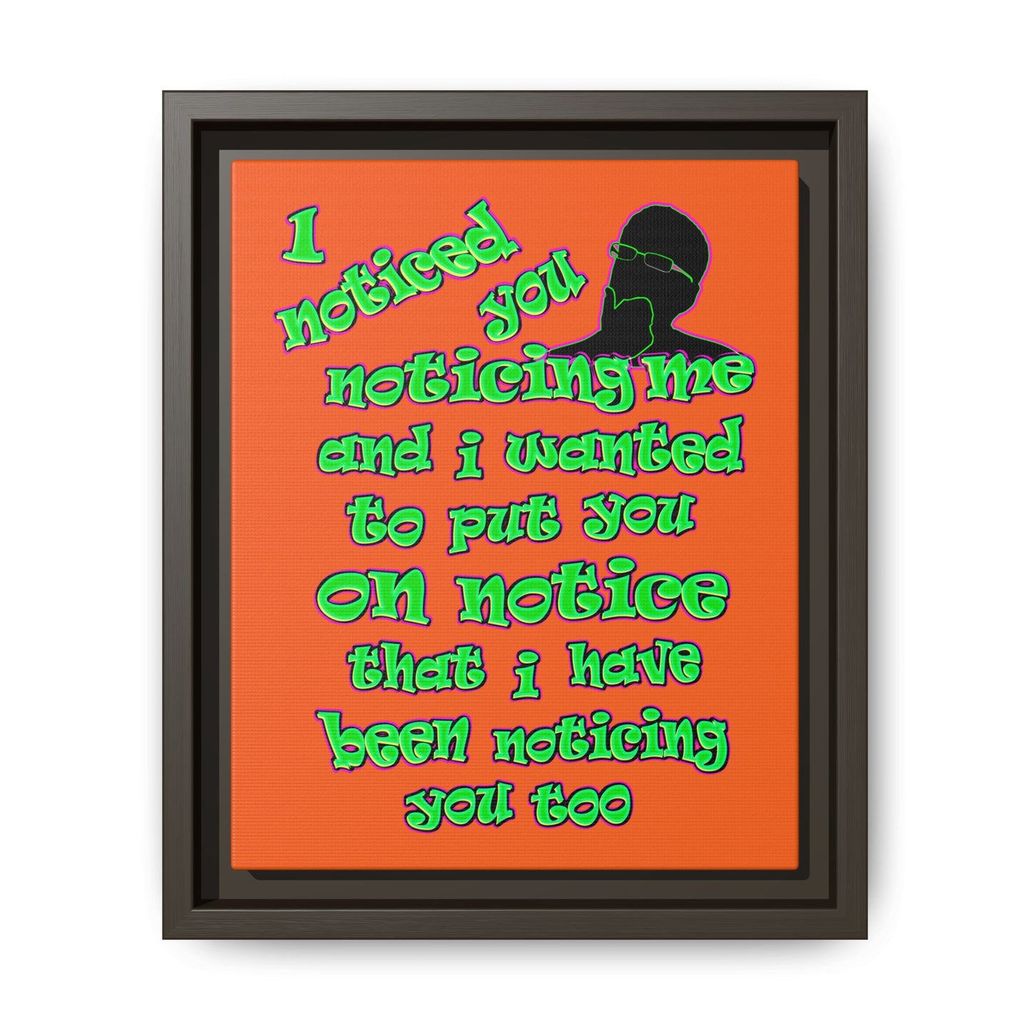 noticed you noticing - framed canvas art (orange)