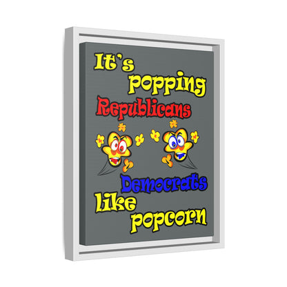 popping like popcorn - framed canvas art (dark grey)