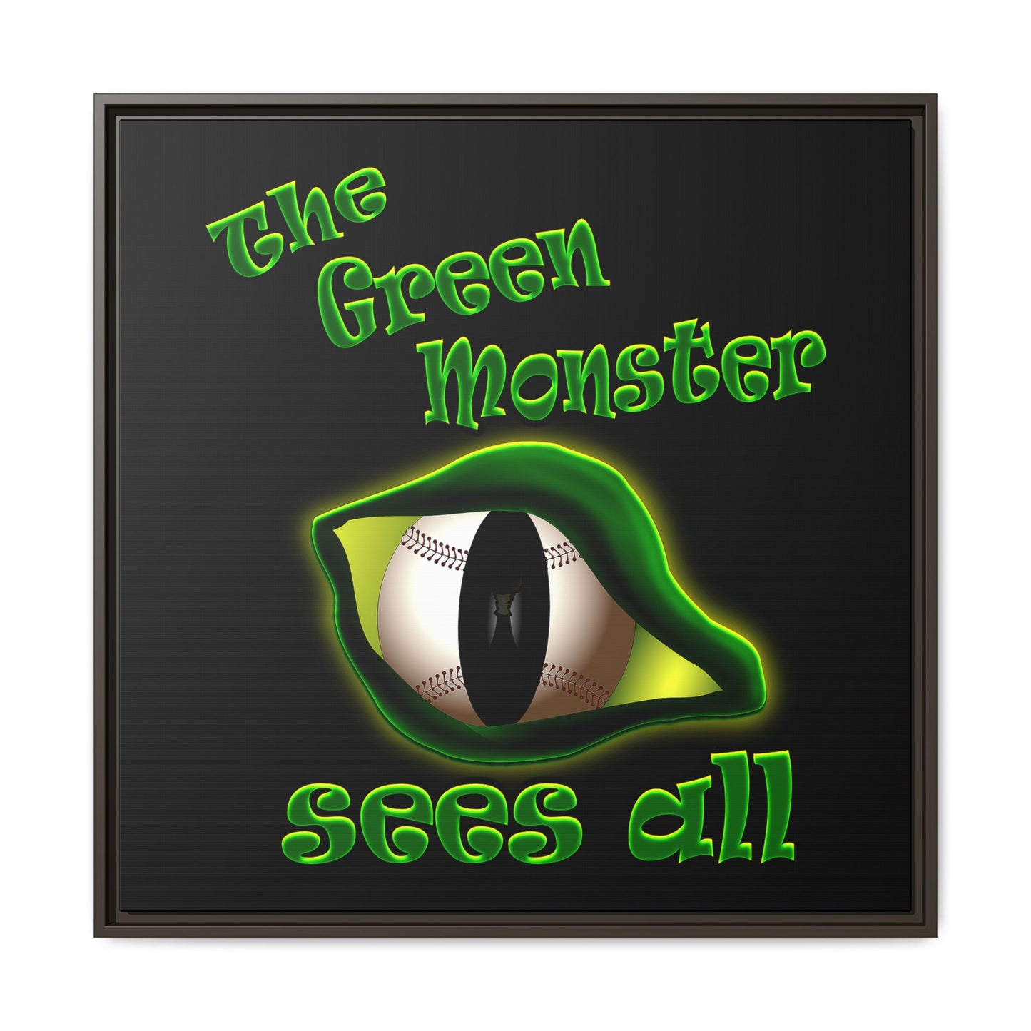 green monster - framed canvas art (black)