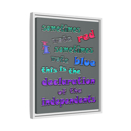 declaration of the independents - framed canvas art (dark grey)