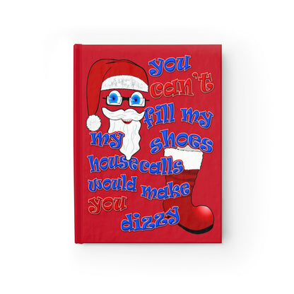 santa's shoes - journal-lined (dark red)