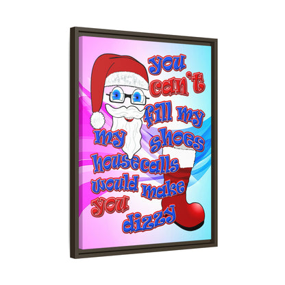 santa's shoes - framed canvas art (light blue-pink wave)