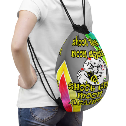 shoot the moon again - Drawstring Bag (rainbow split)